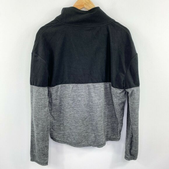 SO Grey Black Colorblock Half Zip Long Sleeve Pullover Junior's Size Small S - Picture 7 of 7